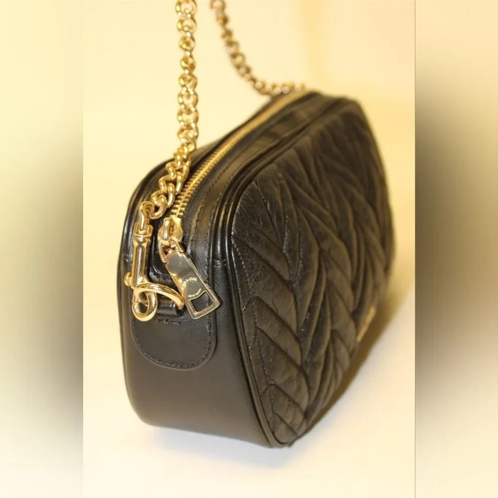 Coach Isla Quilted Leather Chain Crossbody Satchel Bag Purse